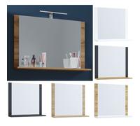 VCM Miroir de salle de bain Miroir mural Miroir suspendu Salle de bains Lendas Tablette Miroir de salle de bain Miroir mural Miroir suspendu Salle de bains Lendas Tablette Gris