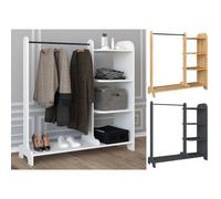 VCM Penderie ouverte en bois accessible Armoire Penderie Lempu H. 110 cm Penderie ouverte en bois accessible Armoire Penderie Lempu H. 110 cm Gris