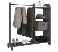 VCM Penderie ouverte en bois accessible Armoire Penderie Lempu H. 110 cm Penderie ouverte en bois accessible Armoire Penderie Lempu H. 110 cm Gris