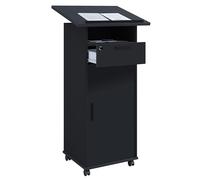 VCM Pupitre en Bois pupitre Mobile Table Haute roulante roulettes tiroir Porte Melta Pupitre en Bois pupitre Mobile Table Haute roulante roulettes tiroir Porte Melta Noir