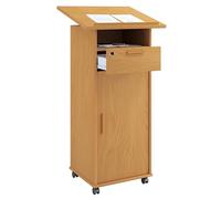 VCM Pupitre en Bois pupitre Mobile Table Haute roulante roulettes tiroir Porte Melta Pupitre en Bois pupitre Mobile Table Haute roulante roulettes tiroir Porte Melta Hêtre