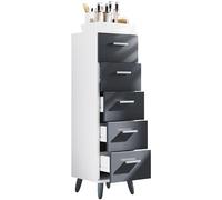 VCM Rangement Salle de Bain Meuble, Meubles Salle de Bain, Meuble Sale de Bain, Armoire de Rangement Salle de Bain Blanc/Anthracite