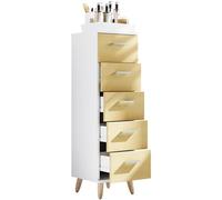 VCM Rangement Salle de Bain Meuble, Meubles Salle de Bain, Meuble Sale de Bain, Armoire de Rangement Salle de Bain Blanc/Chêne Miel