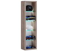 VCM Bois CD DVD Étagère sur pied Bibliothèque Rangement Déco Étagère en verre Rasato L Bois CD DVD Étagère sur pied Bibliothèque Rangement Déco Étagère en verre Rasato L Brun