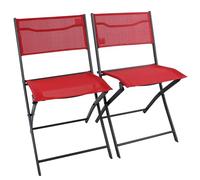 VCM Set de 2 chaises de Balcon Pliantes Chaise de Jardin Pliante Camping Chaise Pliante Sumila Set de 2 chaises de Balcon Pliantes Chaise de Jardin Pliante Camping Chaise Pliante Sumila Rouge