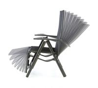 Vcm Set De 2 Chaises Longues En Aluminium Chaise Pliante Noire Repose-Pieds Cadre De Chaise Longue Anthracite