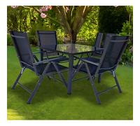 Vcm Set De Meubles De Jardin En Alu Verre Ensemble De Jardin Ensemble De Salle À Manger Table Chaises 80 Sw