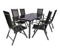Vcm Set De Meubles De Jardin En Aluminium En Verre Set De Table Groupe De Repas Chaises 190 Sw Set De Meubles De Jardin En Aluminium En Verre Set De Table Groupe De Repas Chaises 190 Sw Noir