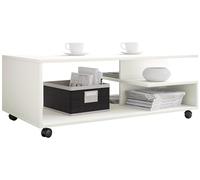 VCM Table basse en bois Table de salon sur roulettes Table basse Stango XL Table basse en bois Table de salon sur roulettes Table basse Stango XL Blanc