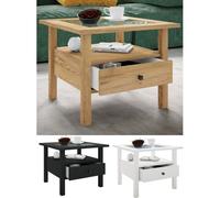 VCM Table d'appoint en bois Table basse Table de salon Tiroir Lingis M Noir