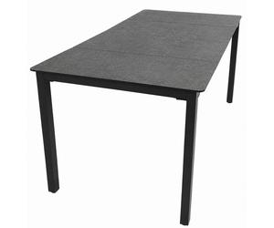 VCM Table de jardin en verre et aluminium | Table de salle à manger | env. H. 73 x L. 140 x P. 80 cm | Anthracite | Table de balcon Meuble de jardin