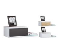 VCM Tiroir mural en bois Table de chevet murale Tiroir Console Table de chevet Konsila M Tiroir mural en bois Table de chevet murale Tiroir Console Table de chevet Konsila M Blanc
