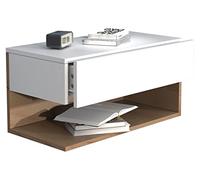 VCM Tiroir Mural en Bois Table de Chevet Murale Tiroir Console Table de Chevet Usal XL 60 cm Tiroir Mural en Bois Table de Chevet Murale Tiroir Console Table de Chevet Usal XL 60 cm Blanc/Chêne Miel