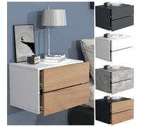 VCM Tiroir mural en bois Table de chevet murale Tiroir Console Table de nuit Usal L 45 cm Tiroir mural en bois Table de chevet murale Tiroir Console Table de nuit Usal L 45 cm Gris