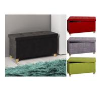VCM Tissu Coffre de siège Banc Coffre Caisse de rangement Ottomane Sizos L Tissu Coffre de siège Banc Coffre Caisse de rangement Ottomane Sizos L Gris