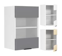 VCM VCM armoire de cuisine largeur 40 cm porte en verre armoire suspendue cuisine armoire murale meubles de cuisine Fasola Blanc