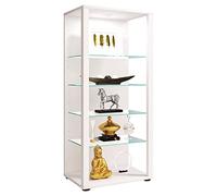 VCM vitrine en Verre Colonne Bois Verre vitrine de Collection vitrine de Verre vitrine de Stand vitrine Glasol LLL Blanc