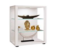 VCM vitrine en Verre Colonne Bois Verre vitrine de Collection vitrine de Verre vitrine Stand vitrine Glasol S Blanc
