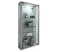 VCM vitrine en Verre Colonne Bois Verre vitrine de Collection vitrine de Verre vitrine Stand vitrine Lumo Maxi Argent