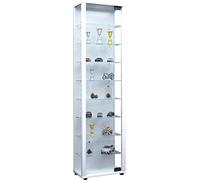 VCM vitrine en Verre Colonne Bois Verre vitrine de Collection vitrine de Verre vitrine Stand vitrine Edana Maxi Blanc
