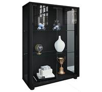 VCM vitrine en Verre Colonne Bois Verre vitrine de Collection vitrine en Verre vitrine Stand vitrine Sintalo Noir