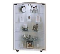 VCM vitrine en Verre Colonne Bois Verre vitrine vitrine de Collection en Verre vitrine d'angle vitrine Stand Vecko L Blanc