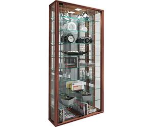 VCM Vitrine Murale Suspendue en Verre Vitrosa Maxi Miroir Cœur de Noyer