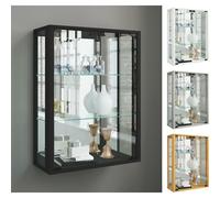 VCM vitrine Salon, Armoire vitrine, Meuble vitrine Salon, vitrine en Verre Colonne Vitrine Murale Suspendue vitrine en Verre vitrine Murale vitrine en Verre Udina Miroir Blanc