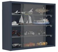 VCM vitrine Salon, Armoire vitrine, Meuble vitrine Salon, vitrine en Verre Colonne Bois Verre Suspendu vitrine Murale collectionneur vitrine Drivalo S Anthracite