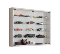 VCM vitrine Salon, Armoire vitrine, Meuble vitrine Salon, vitrine en Verre Colonne Bois Verre Suspendu vitrine Murale collectionneur vitrine Mandosa L Blanc