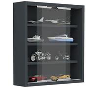 VCM vitrine Salon, Armoire vitrine, Meuble vitrine Salon, vitrine en Verre Colonne Bois Verre Suspendu vitrine Murale collectionneur vitrine Agisa S Anthracite