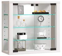 VCM vitrine Salon, Armoire vitrine, Meuble vitrine Salon, vitrine en Verre Colonne Vitrine Murale Suspendue vitrine en Verre vitrine Murale vitrine en Verre Vitrosa S Blanc