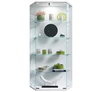 VCM vitrine Salon, Armoire vitrine, Meuble vitrine Salon, vitrine en Verre Colonne Vitrine Murale Suspendue vitrine en Verre vitrine Murale vitrine en Verre Benila L Blanc
