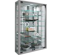 VCM vitrine Salon, Armoire vitrine, Meuble vitrine Salon, vitrine en Verre Colonne Vitrine Murale Vitrine Suspendue Vitrine en Verre Vitrosa Mini Miroir Argent