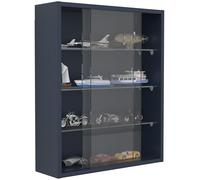 VCM vitrine Salon, Armoire vitrine, Meuble vitrine Salon, vitrine en Verre Colonne Vitrine Murale de Collection Drivalo M Anthracite