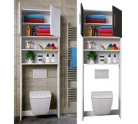 VCM WC en bois Étagère de WC en saillie Armoire murale Totas WC en bois Étagère de WC en saillie Armoire murale Totas Blanc