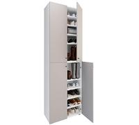 VCM XL bois Grande armoire à chaussures Étagère à chaussures Grande botte Meuble d'entrée Lona 10 compartiments Portes battantes Multicolore