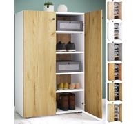 VCM XL bois Grande armoire à chaussures Étagère à chaussures Grande botte Meuble d'entrée Lona 5 compartiments Multicolore