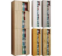 VCM XXL Armoire de bureau en bois Armoire à dossiers Livres Meubles de bureau Classeur Lona 5x A XXL Armoire de bureau en bois Armoire à dossiers Livres Meubles de bureau Classeur Lona 5x A Gris