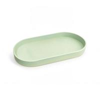 VCREATC Petit plateau vert (30 cm), plateau ovale pour comptoir de cuisine, baignoire, salle de bain, organisateur de comptoir, accessoire de café, bar, assaisonnement de service, sel et poivre,
