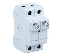 VCX Lot de 6 socles de fusibles modulaires - Interrupteur de séparation pour disjoncteur - 1000 V - DC - Solaire - 32 A - 2P - Protection contre les courts-circuits et les surcharges - 10 x 38 mm