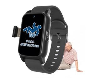 VCYEX Bracelet Alarme Personne Agee Montre d'urgence Senior avec Détecteur De Chute Bracelet SOS Et Alarme De Chute SeniorBlack,1.25 * 0.57 * 2.22inch