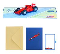 Vdaxvme Carte de voeux d ' anniversaire à thème | Présentoir en papier pliable 3D avec enveloppe, insert de message et détails de décoration de célébration de course