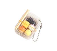 Vdaxvme Pendentif transparent pour boîte alimentaire avec détails baguettes et chaîne de perles, décoration de sac pour sac à main quotidien, détails baguettes