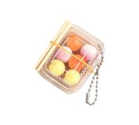 Vdaxvme Pendentif transparent pour boîte alimentaire avec détails baguettes et chaîne de perles, décoration de sac pour sac à main quotidien, détails baguettes