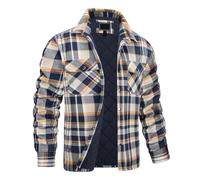 VDDTAGAM Veste Polaire Chemise Flanelle Homme Chemise Surchemise Homme Manches Longues Chemises A Carreaux Casual Chaude Regular Fit