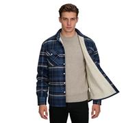 VDDTAGAM Veste Polaire Homme Chemise Bucheron Polaire Homme Manches Longues Chemise en Flanelle Veste Hiver Chaude Bouton Surchemise à Carreaux