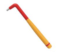 VDE Clé hexagonale isolée en forme de L 1000 V Outil de sécurité d'électricien haute tension avec couvercle en TPE pour l'entretien des fils sous tension Rouge 3 mm