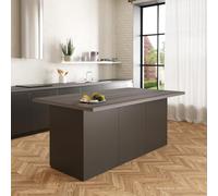 VE.CA - Île de cuisine Erika - Couleur anthracite - Buffet cuisine - Meuble de cuisine - Idéal pour une cuisine complète - Idéal comme table à manger - Fabriqué en Italie (chêne gris)