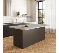 VE.CA - Île de Cuisine Erika - Couleur Anthracite - Buffet - Meuble Idéal pour une Cuisine Complète - Table à Manger - Fabriqué en Italie (Béton)